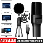 USB Microphone Recording Condenser Microphone PC USB Gaming Mic Stand Desktop
