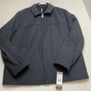 Dockers Men's Black Wool Blend Double Zip Insulated Jacket ~ XL NWT