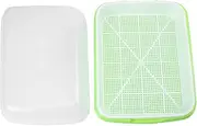 Kisangel Covered Nursery Pot Sprout Hydroponic Plate Soil Sprout Tray for Easy Wheatgrass Germination