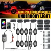 10X RGB LED Rock Light Kit Underbody Underglow Neon Lamp Bluetooth Music Control
