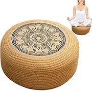 Outdoor Pouf, Woven Round Outdoor Poufs, Tatami Floor Cushion for Home Garden Coastal Living Porch Exterior Deck Poolside Seating