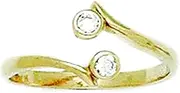 [JewelryWeb] 14k Yellow Gold CZ Simulated Diamond Top Adjustable Fancy Body Jewelry toe ring-toe ring for Women