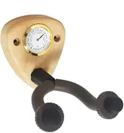 Oimzzr Guitar Hook with Dial Type Hygrometer Wooden Guitar Stand Wall Perforated Wall-Mounted Anti-Drop Guitar Hook for Acoustic Guitars Electric Guitars Ukulele Banjo Log Color Beech Wood