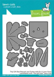Lawn Fawn Lawn Cuts Die Tiny Gift Box Peacock & Turkey Add-On