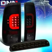 [LED RED C-BAR]FIT 2008-2016 FORD SUPER DUTY TINTED TAIL LIGHT+THIRD BRAKE LAMP (for: Ford)