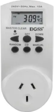 7 Day/24hrs Mains Digital Powerpoint Electrical Timer 12/24 Time 10A 2400W Max