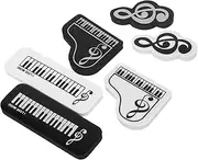 6pcs Kawaii Note Erasers for School Supplies High Performance Piano Key Cleaners Classroom Rewards for Back to School and Student Prizes