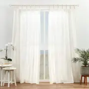 Duncan Sheer Braided Tab Top Curtain Panels, 54"x108", Natural, Set of 2