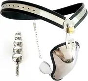 HCUDFN SM Invisible Chastity Belt Stainless Steel Chastity Device Lockable T-Tydated Pants Anal Plug Bondage Sex Toy for Men Couples(Waist 76~82cm)