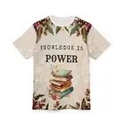 Knowledge is Power Unisex Cut & Sew Tee - Floral Book Design