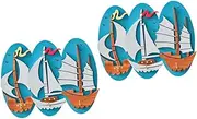 NUOBESTY Sets Coat Hangers Wall Hooks Mediterranean Decorative Hooks Key Holder Wall Practical Pcs