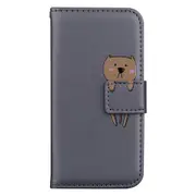For iPhone 14 Pro Case Leather Wallet Flip Phone Case - Gray