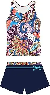 [KiRYu] Little Girls' Summer Swimwear Two Piece Boyshort Tankini Kids Swimsuit