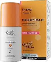 Chemist at Play UnderArm Roll-On Deodorant with 5% AHA, Lactic Acid & 1% Mandelic Acid Prevents Body Odour, Brightens Skin & Exfoliates Underarm for Sensitive Skin Peach Fragrance 40ml