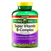 Spring Valley Super Vitamin B-Complex Tablets, 500 Count..+