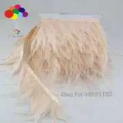 10meter Champagne Ostrich Feathers Goose Feather For Crafts Trims Skirt/Dress/