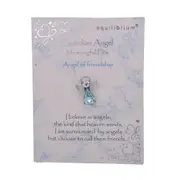 Gibson Gifts Equilibrium Aqua Stone Angel Brooch Pin Friendship Jewelry