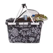 Sachi Insulated Carry Basket with Lid Camelia Black