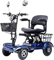 4 Wheel Mobility Scooter 380W Heavy Duty Mobility Scooters for Seniors Adults 200kg Capacity 48v 20ah Portable Folding Mobility Scooter Elderly-Full LED Lighting (Color : A)