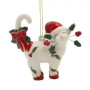 Christmas 2024 Whimsical Whisker Cat Ornament -Candy Cane 56593
