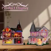 1349 PCS Coralines Compatible Building Block Set Pink Palace Model Apartment