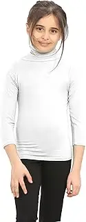 [Hamishkane] Kids High Polo Roll Neck Long Sleeve Jersey Girls Boys Casual Plain T-Shirt Top