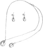 [CTIRCHIU] Fashion Bridal Necklace and Earring Set with Tassel Design Crystal Back Chain Jewelry for Wedding Parties and Special Occasions Elegant Silver Body Chain Accessories for Women