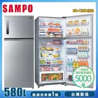 在飛比找momo購物網優惠-【SAMPO 聲寶】580公升一級能效極光鈦鋼板系列變頻雙門