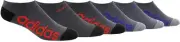 ADIDAS Youth Superlite Linear No-Show Socks 6 Pairs Gray & Black Kids Large 3Y-9
