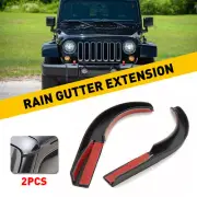 2x Rain Water Diverter Guard Slot Gutter Extension for 07-17 Jeep Wrangler JK (for: Jeep)