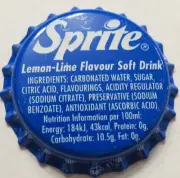 Sprite Ireland crown bottle caps kronkorken capsule chapas