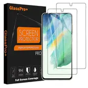 [2 PACK] For Samsung Galaxy S21 FE Screen Protector Full Coverage Tempered Glass Screen Protector Guard (Clear) - Case Friendly