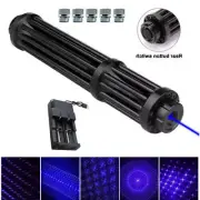 450nm 1MW Blue Laser Pointer Pen Visible Beam Light Laser Light w/ 5 Laser Head