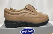 Dr. Scholls Tan ZIP UP Leather Upper Dress Shoes Brown Memory Foam 5.5 Eldercare
