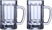 qwmvhfg， Personalised Pint Glass,Beer Cup Glass Beer Mugs with Handle Set of 2 Glassware Beverage Drinking Cups for Water Wine Juice Bar