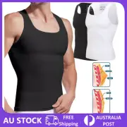 Men Belly Control Slim Compression T-Shirt Top Tee Vest Shape Body Tank Shirts