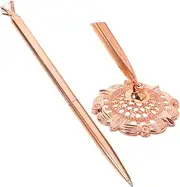 AUTSUPPL Desktop Counter Pen Pens Ballpoint Portable Cutlery Silver Cutlery Desktop Signature Pen key Portable Silverware Bibimbap Bowl Key Chain Pen Signature Pen Metal Rose Gold