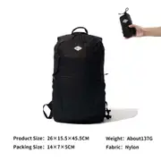 Mobi Garden Packable Backpack - Ultralight Waterproof Skin Bag for Travel, Foldable Daypack Unisex - BLACK
