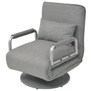 vidaXL Swivel Chair and Sofa Bed Light Grey Adjustable Convertible Guest Bed