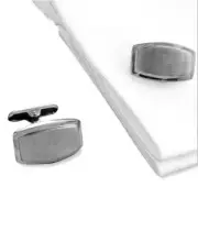 $74 Kenneth Cole Mens Silver Rhodium Cufflinks Formal Wedding Dress Wrist Cuffs