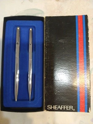 Sheaffer Lustrous Chrome Ball Point Pen & 0.9MM Pencil USA Made