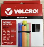 Velcro One-Wrap Roll - Cut to Length Bundling Strap - Black - 25 ft x 3/4 in