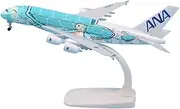 Pre-Built Model Aircraft 18cm Scale Model Airplane 1:400 for ANA A380 Flying Turtle Aircraft Model Civil Aviation Cargo Plane Miniature Airplane Model(Green)