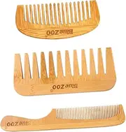 KALLORY 3 Pcs Tooth Comb Hair Teasing Comb Wooden Hair Comb Wooden Hair Brush Sandalwood Wide Tooth Comb Paddle Hair Brush Household Hair Combs Beard Combs Multi-purpose Combs Light Bamboo
