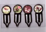 Graphic45 BLOOM #103 Antique Copper (4) Metal Clips HANDMADE