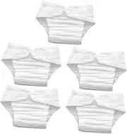 WEKAMOS 5pcs Reusable Nappy Liners for Cloth Diapers Soft Cotton Fiber Inserts Washable Quick-drying for Daily Use Travel Sleep Absorbent Changing Pad Liners White Months