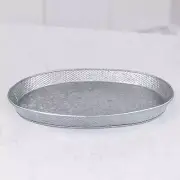Kingston Tray Hammered Metal Galvanized Silver | BREKX