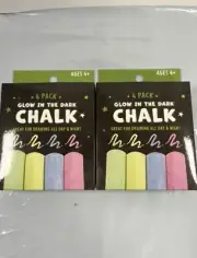 HALLOWEEN GLOW IN THE DARK CHALK *2 PACK* 8 Sticks Total - Decoration Party Kids