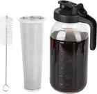 Cold Brew Coffee Maker-64Oz (2 Quart) Durable Glass Mason Jar Cold Brew Pitcher,