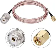 RG316 Coaxial Cable SO239 Female to SMA Male Extension Cable, 3FT UHF Coaxial Cable for CB Radio/Handheld Radio Antenna/Talkie etc.